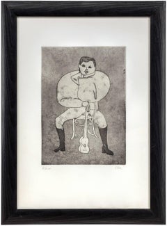 Untitled Aquatint (THE GUITAR PLAYER ED.3 OF 3 A.P) Bernard Stern