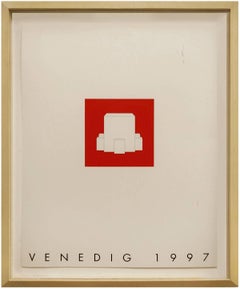 Venedig 1997 - Sérigraphie architecturale conceptuelle minimaliste en soie