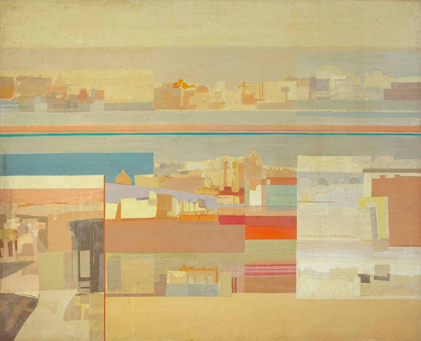 Jerusalem, Abstract Landscape - Modern Painting by Margaret Smith