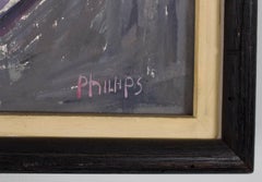 Rare 1930s New York Tenement Market Scene Gouache Painting (WPA Era) Jewish Art