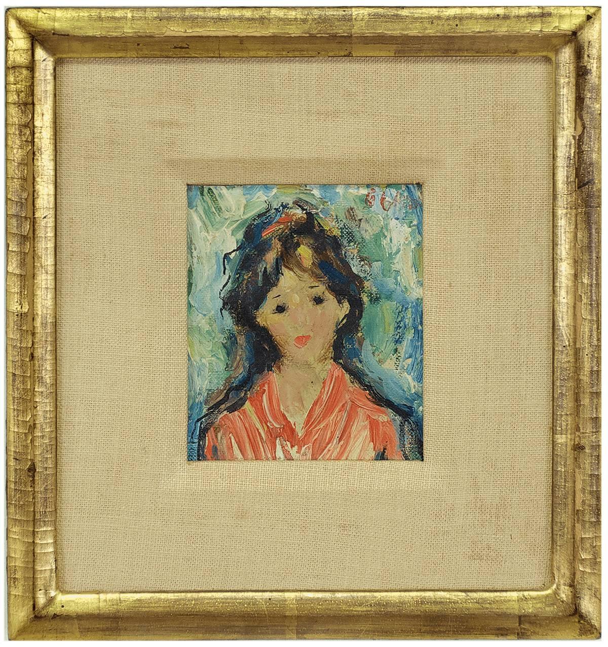 Unknown Portrait Painting - Young Woman, Impressionist Painting