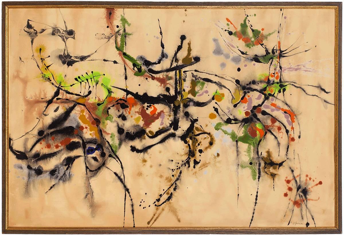 Lawrence Kupferman Abstract Painting - Abstract Expressionist Painting 1959 "Aspects Of Spring 2"