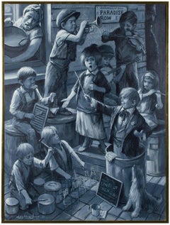 Band Of Street Urchins (Charles Dickens)  Large Oil Painting 