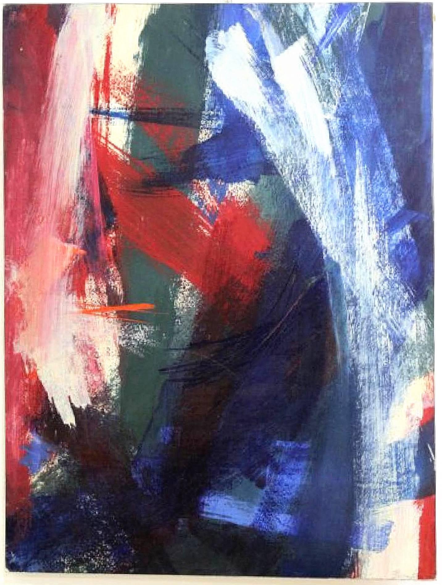 Seymour Franks Abstract Painting - Abstract Expressionist Painting 'The Crimson Flare' 1961 