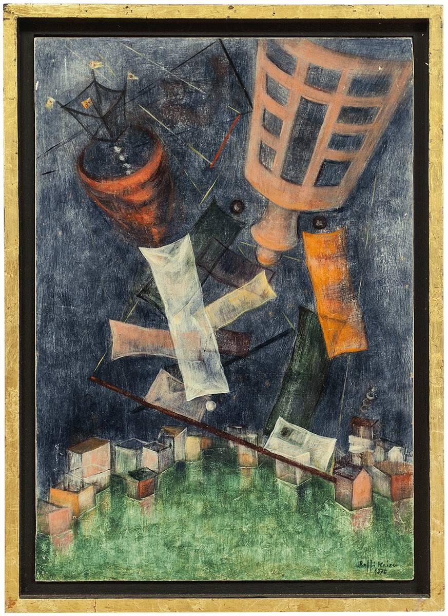 Raffi Kaiser Abstract Painting - Israeli Modernist Abstract Oil