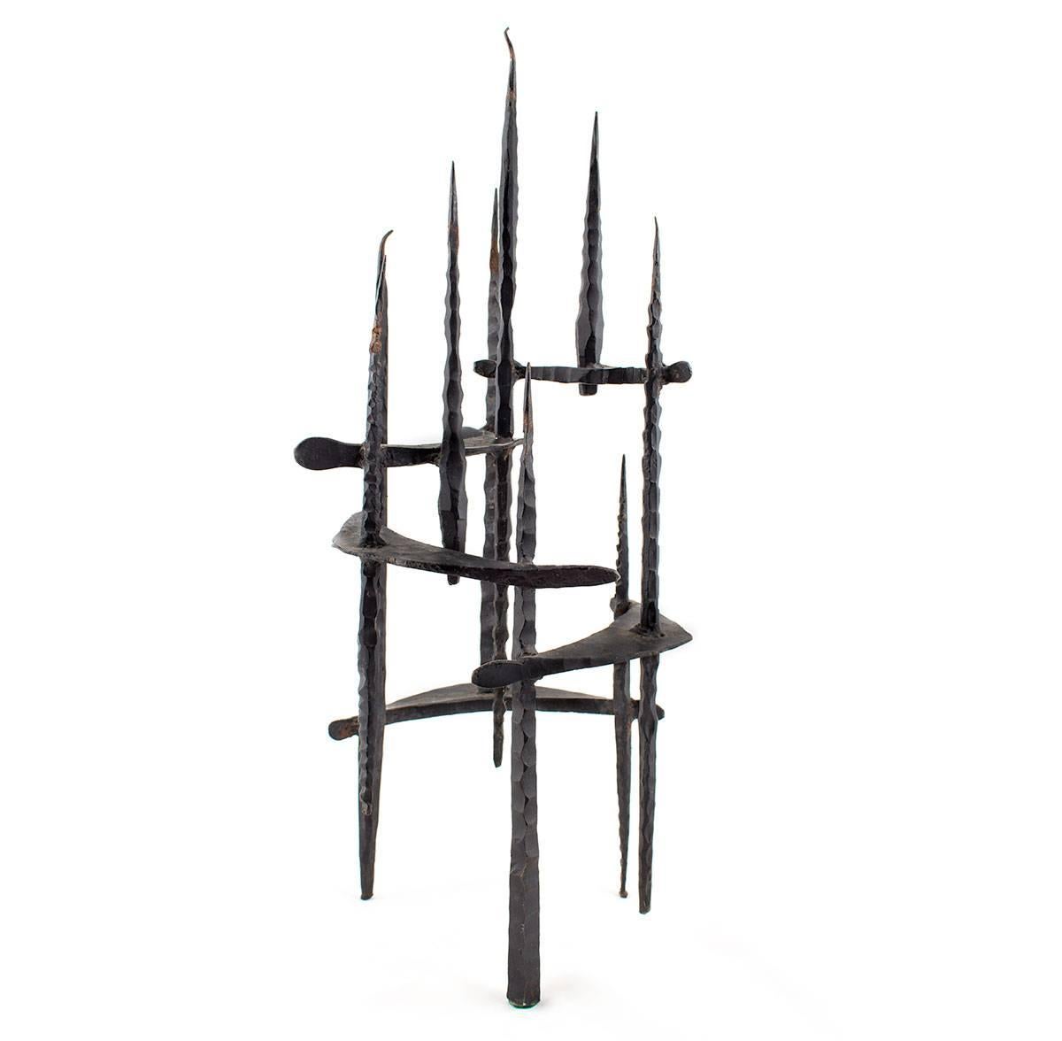 Mid Century Brutalist Iron Sculpture, Israeli Master David Palombo 1