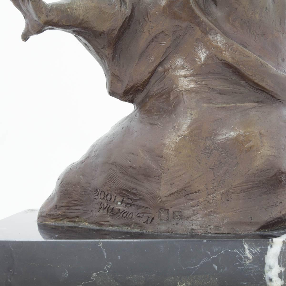 Weight Lifter Chinese Contemporary Art Bronze Sclupture - Sculpture by Yaohui Wu