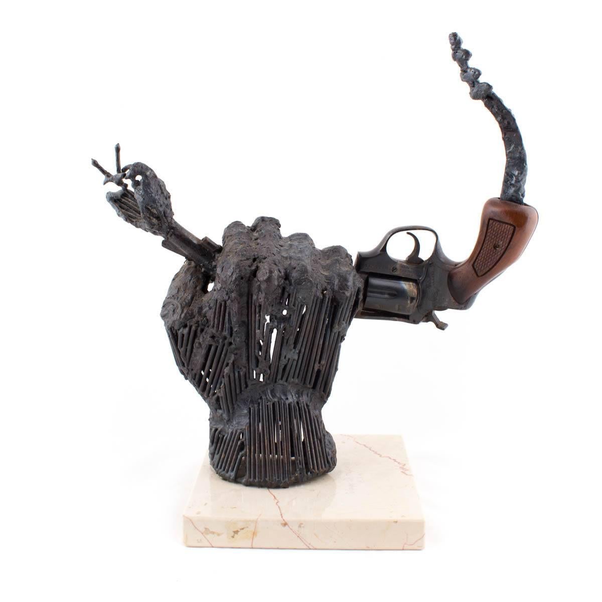 John Kearney Figurative Sculpture - Welded Chicago Gun Sculpture