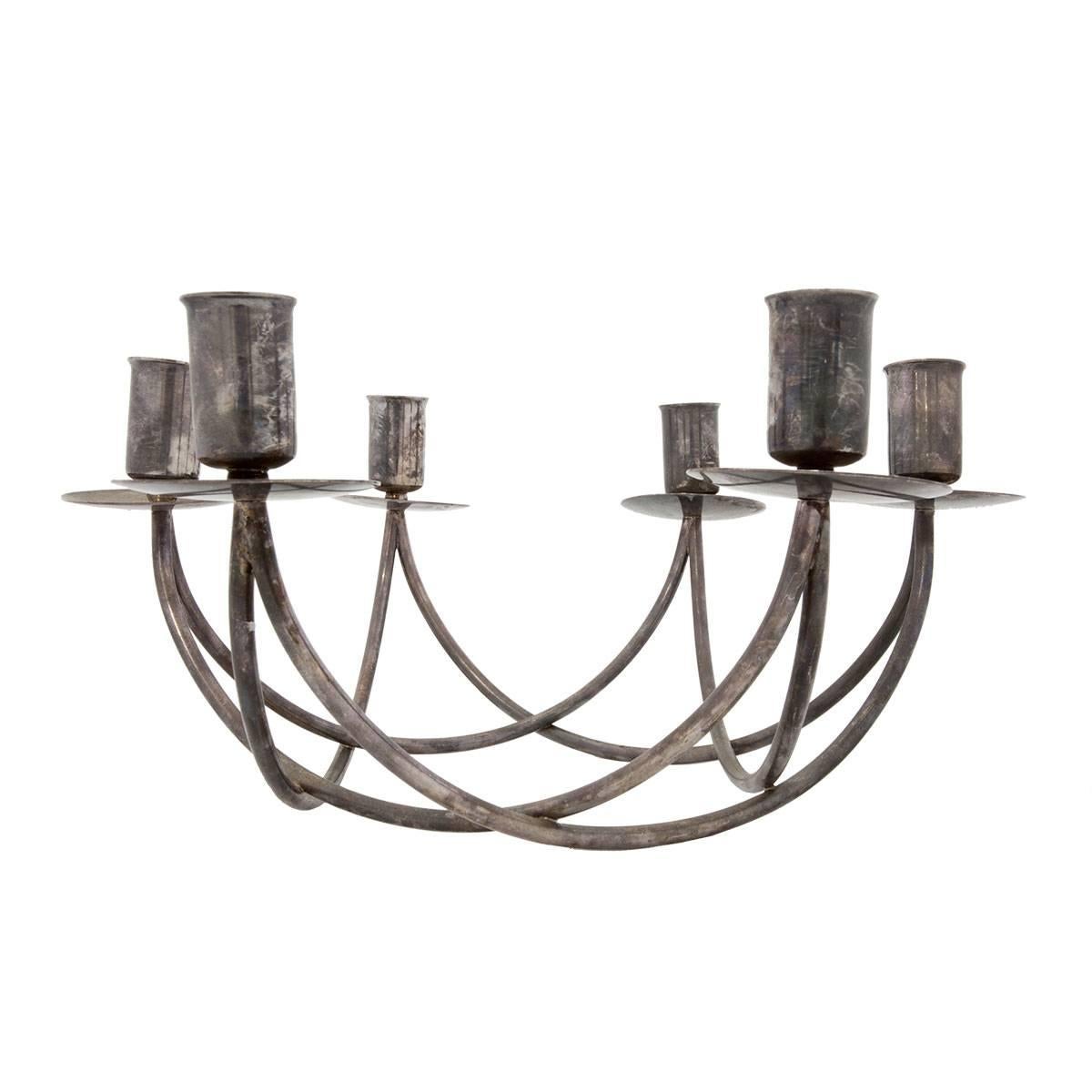 Rare Candelabra Sculpture Mid Century Danish Design - Gray Abstract Sculpture by Einar Dragsted