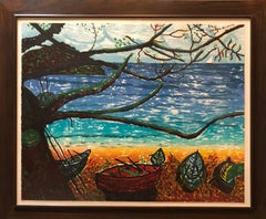 Recodo, litografia a colori modernista portoricana su carta