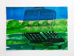Iain Baxter& "Deflecting Landscape" Conceptual Monoprint Painting