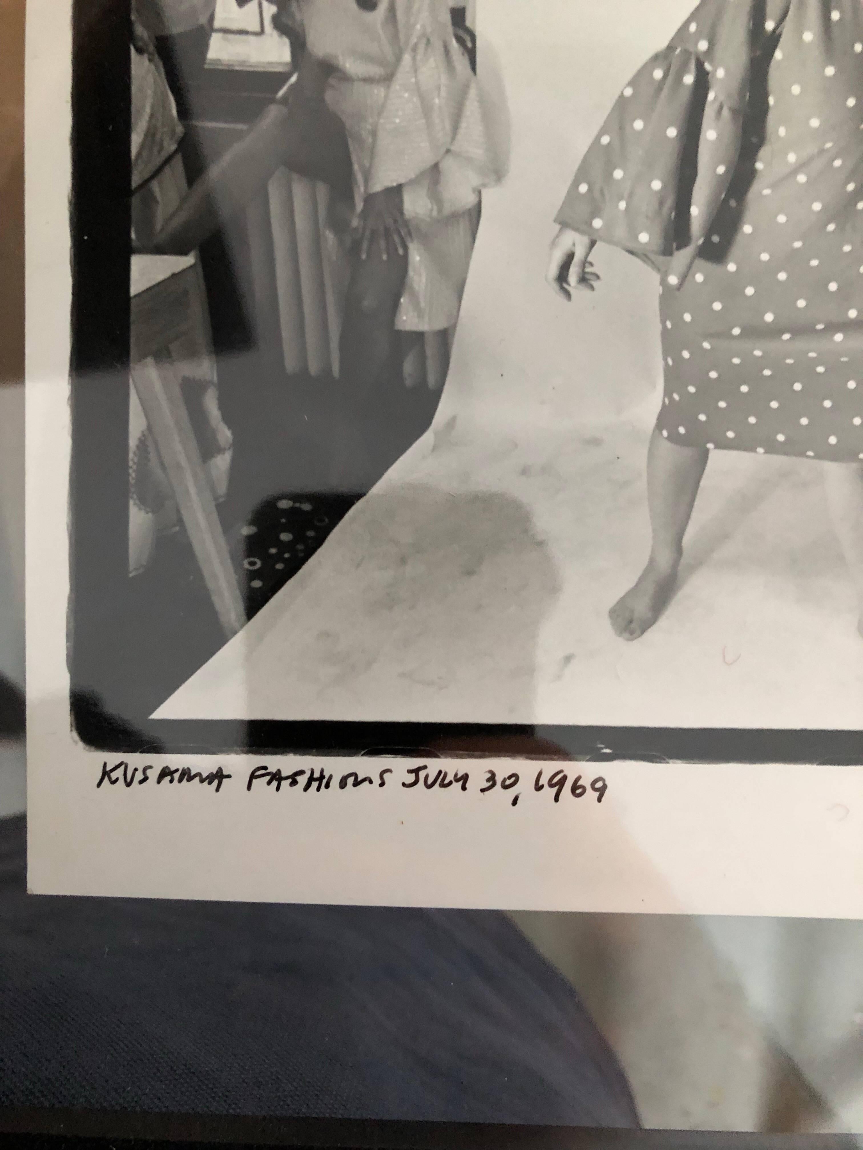 Rare vintage silver gelatin photo of a Yayoi Kusama happening (Kusama fashions) it depicts John Lennon and Yoko Ono wearing a Kusama dress.

Over a 50-year span, McDarrah documented the rise of the Beat Generation, the city’s postmodern art