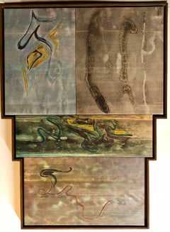 Yellow Sulphur Springs Pittura astratta a tecnica mista di grandi dimensioni