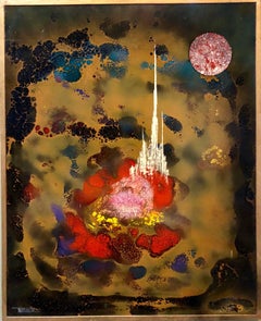 Fantastical Landscape Abstract Mexican Modern Master Oil Painting