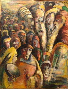 WPA Mural Painter Large Scale Judaica Oil Painting from Museum Collection