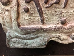 Sculpture de Jérusalem en bronze vert-de-gris abstrait de Moshe Castel