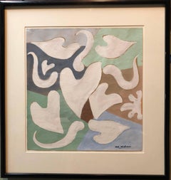 Formes abstraites de cœurs et de feuilles:: art français moderne italien