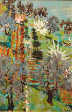 Foliage, "Paysage du Midi" Large Oil Painting