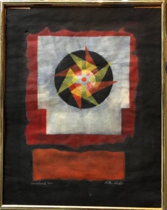 CARNIVAL Bright Colorful Modernist Mixed Media Abstract Composition