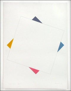 British Modern "FOUR CORNERS II" Abstract Geometric Minimalist Gouache Painting