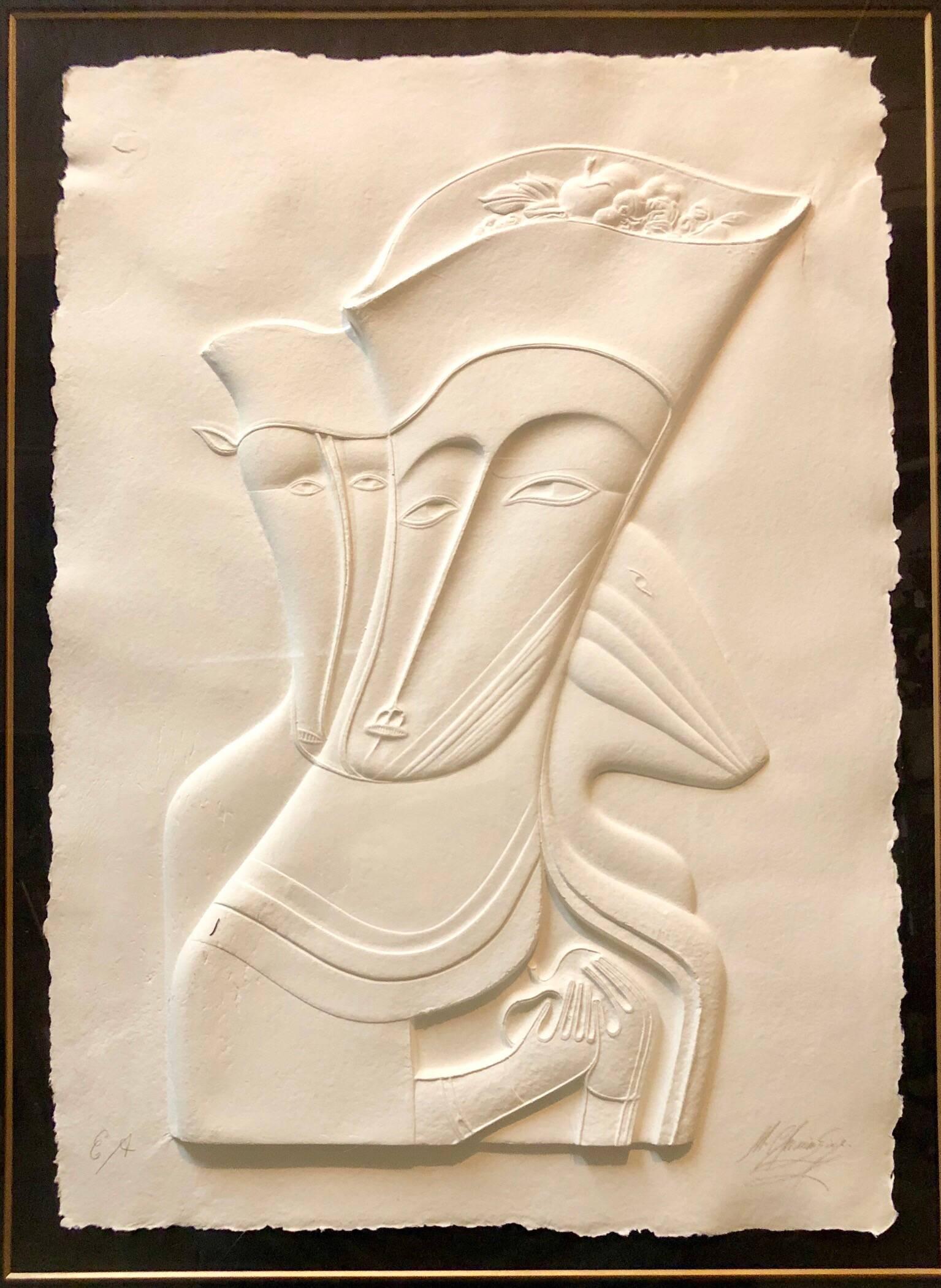 Mihail Chemiakin Figurative Sculpture - Post Soviet Non Conformist Russian Cast Paper Sculpture 