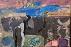 Lyrical Abstract Israeli Expressionist Oil Painting