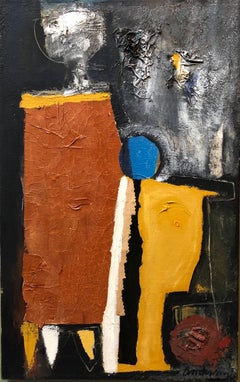 Latin American Figurative Abstract Expressionist Cuban Oil Painting
