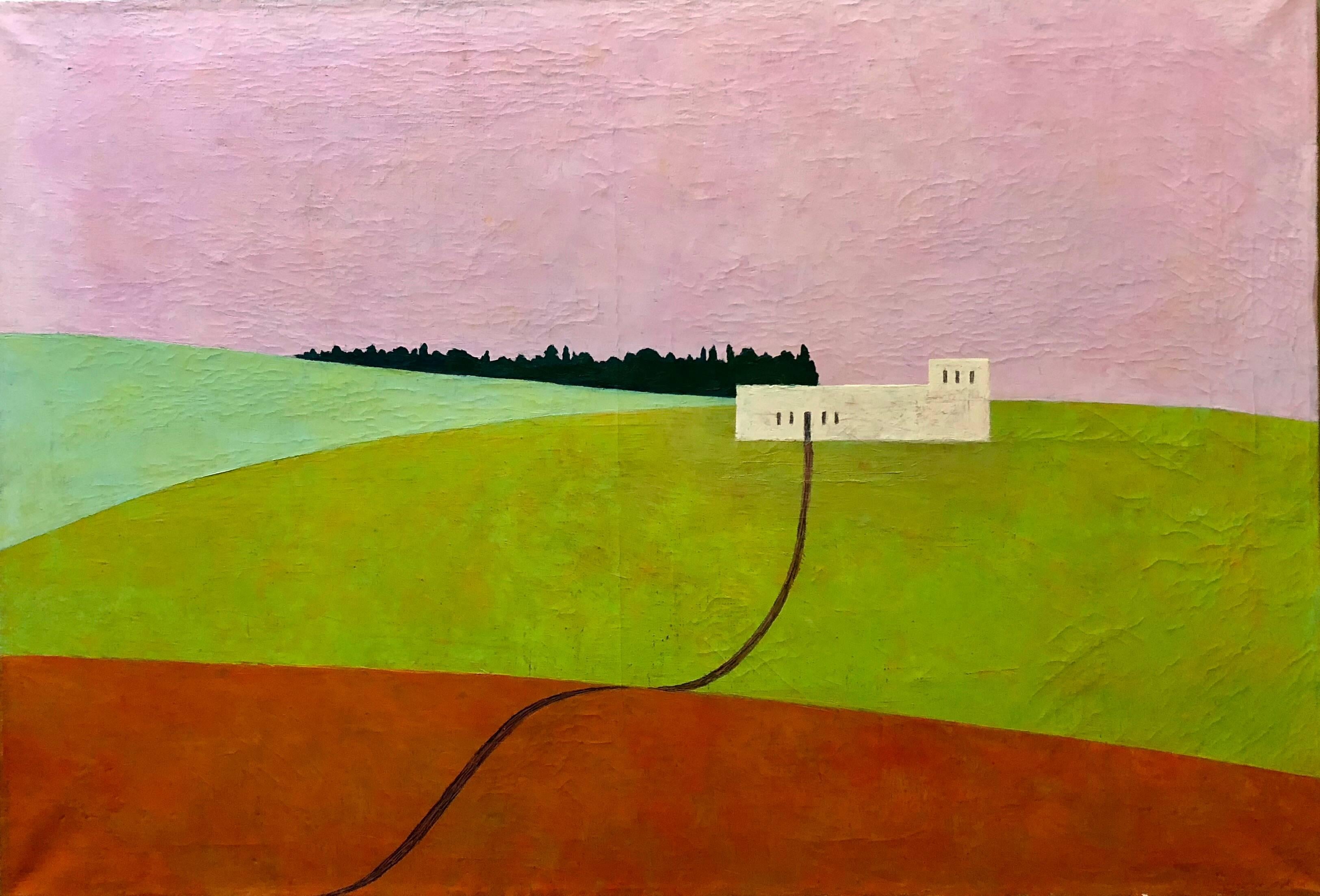 Israeli Modernist Abstract Color Block Landscape - Painting by Itzu Rimmer