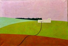 Israeli Modernist Abstract Color Block Landscape