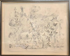 German Art Informel LOOKING IN THE LIGHTS, Assemblage, Collage Drawing