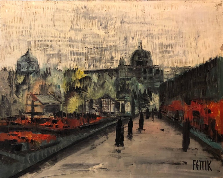 Fettik Large Modernist European Oil Painting Vienna, Austria