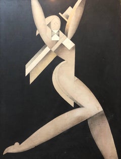 Playboy Artist TOPSY Cubist Nude Pop Art Acrylic Painting