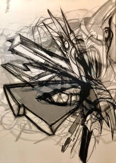 Faith Thumbnail H Quadro astratto concettuale a tecnica mista di grandi dimensioni