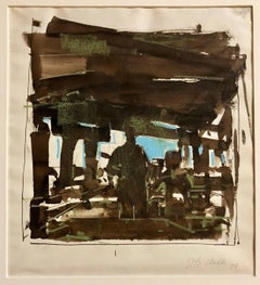 Abstract Watercolor Painting of a Man
