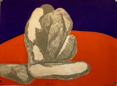 French Polish Woman Modernist Nocturne Abstract Nude Aquatint Etching