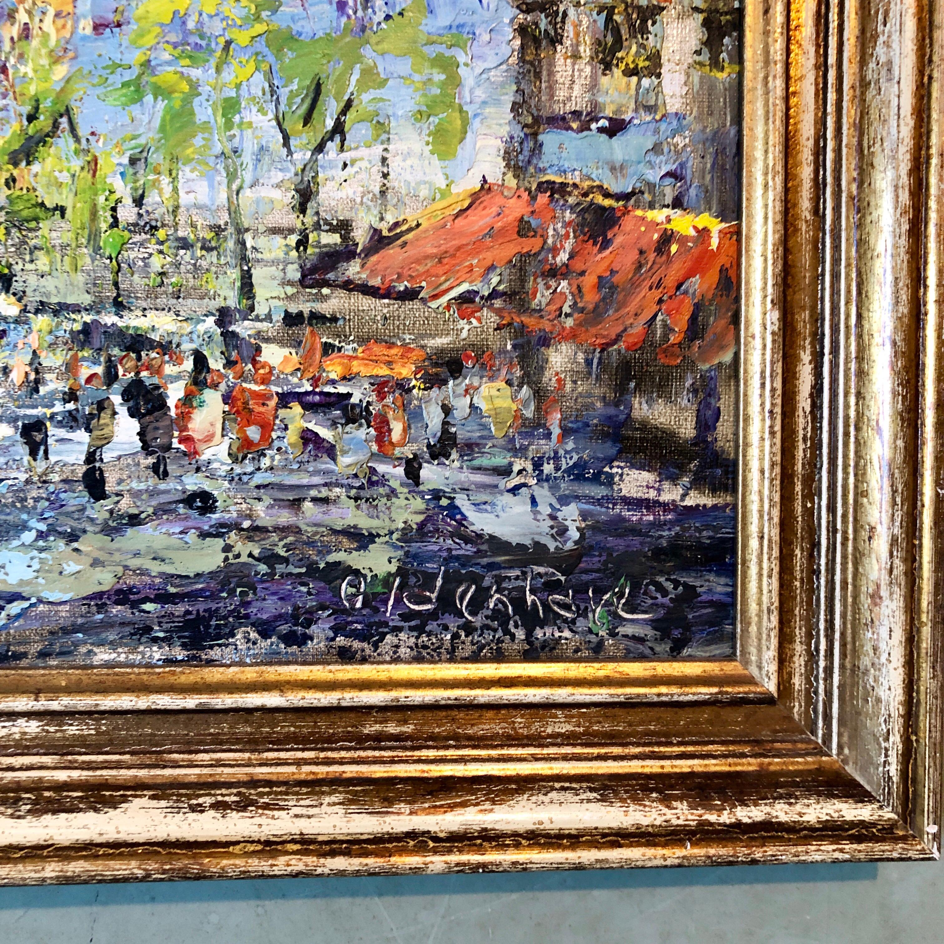Impressionist Cityscape, Oil Painting Dutch Artist, Paris Landscape Scene 1
