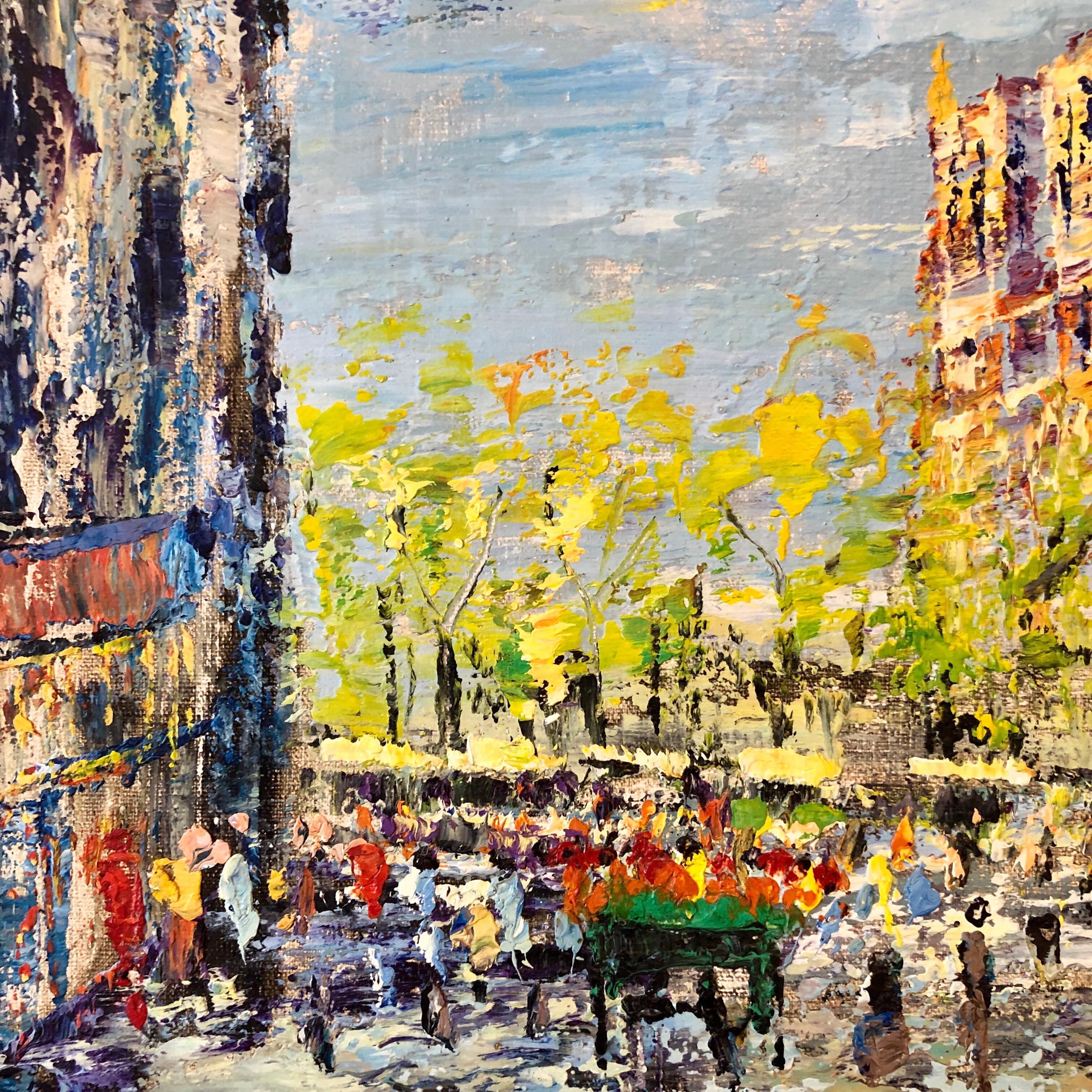 Impressionist Cityscape, Oil Painting Dutch Artist, Paris Landscape Scene 2
