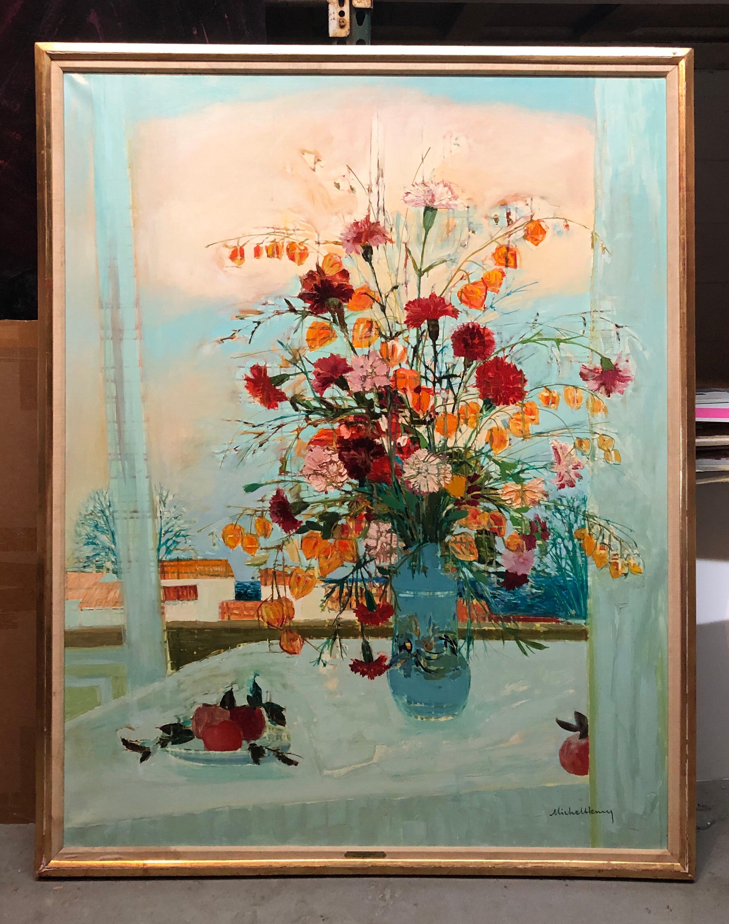 Huge Oil Painting 'Lanternes D'amore'  by Michel Henry French Modernist 7