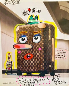Mixed Media "Louis Vuitton + Smirnoff Collab" Pop Art Drawing NYC Street Art