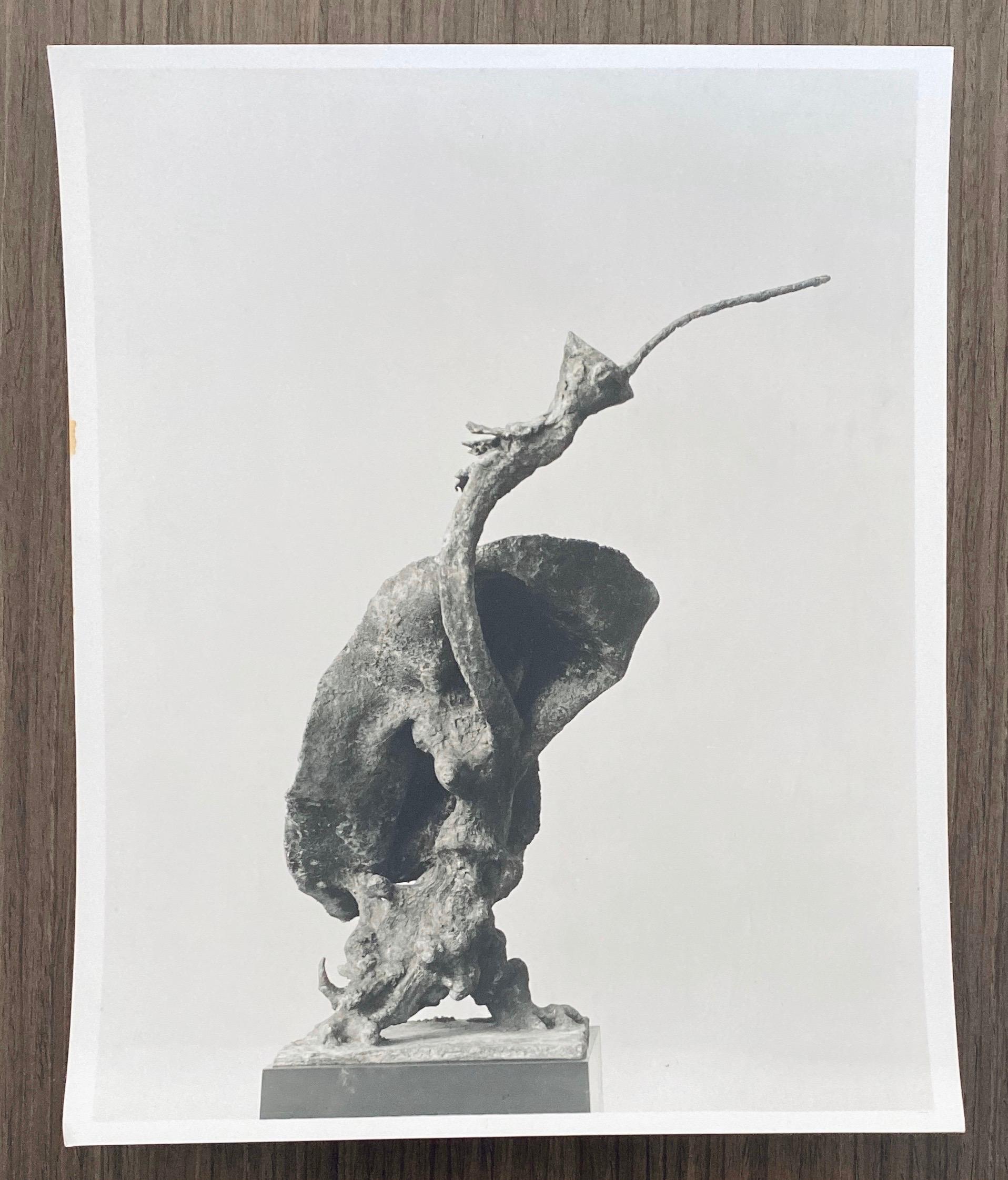 Vintage Silver Gelatin Photograph Jacques Lipchitz Bronze Sculpture Photo Signed For Sale 2