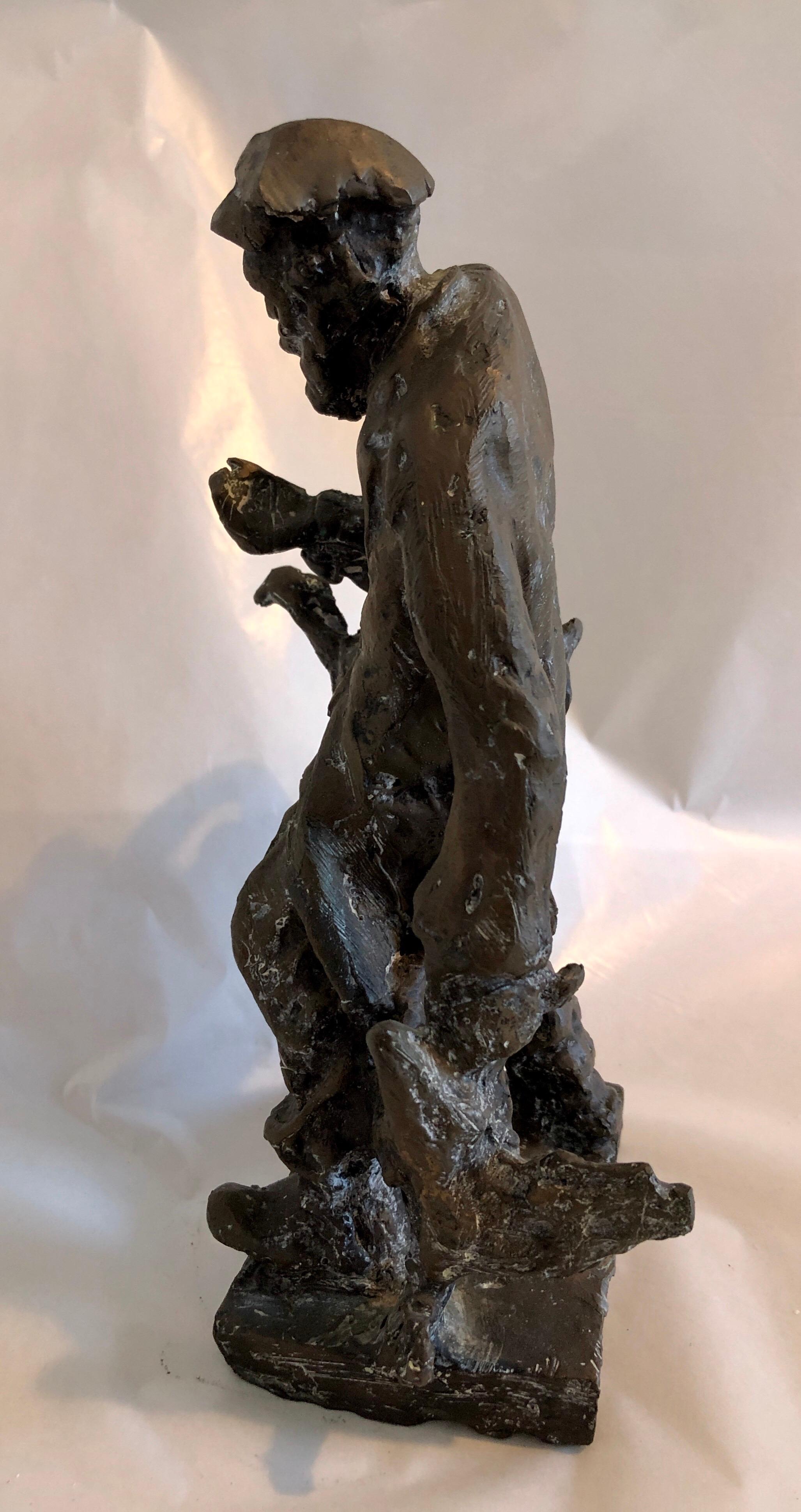 Bronze Judaica Expressionistische Skulptur Russische jüdische Shtetl Gänseblümchen-Peddler aus Bronze im Angebot 6