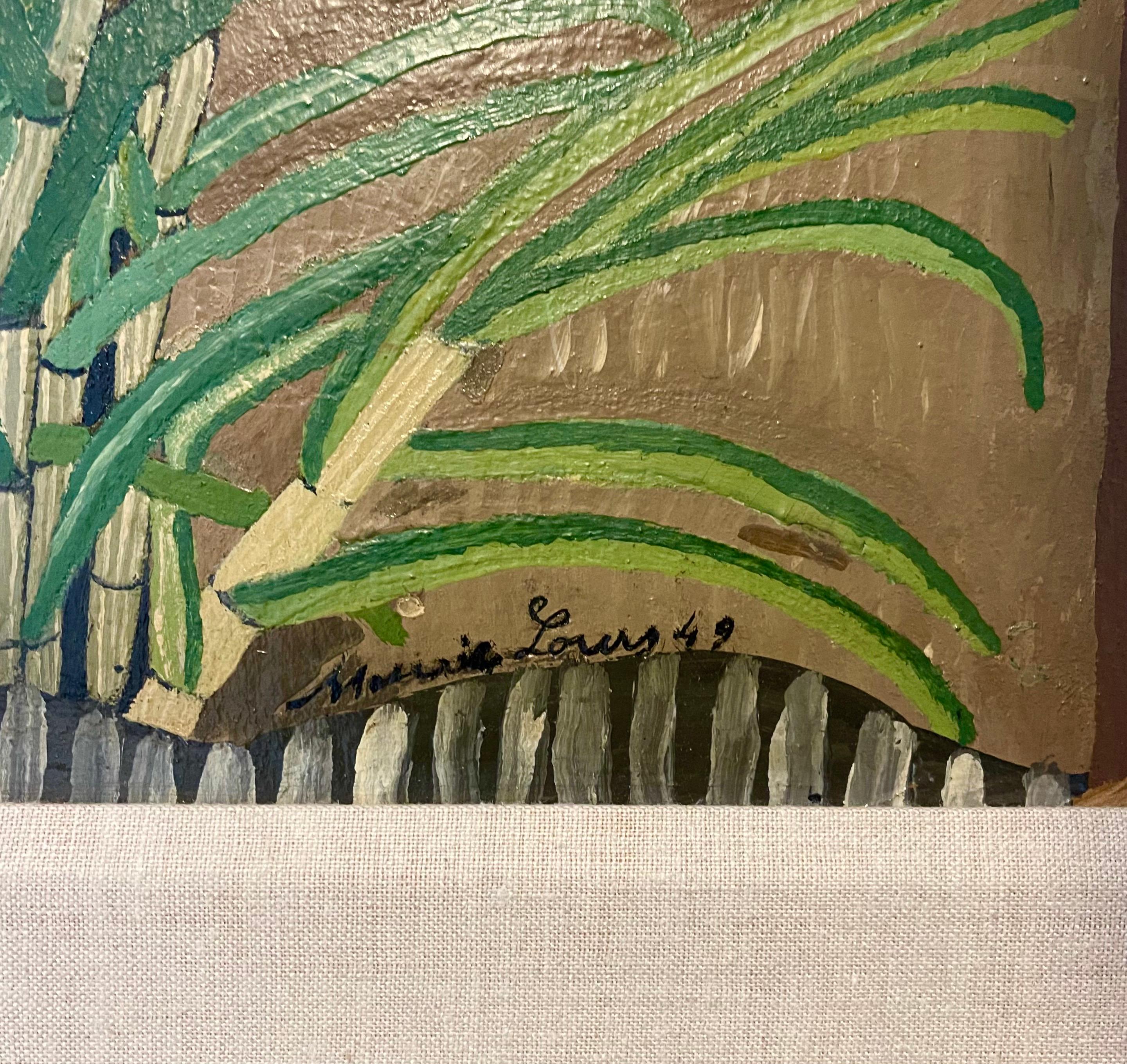 Oil Painting 1949 Figurative Scene in a Bamboo Jungle Plantation 3