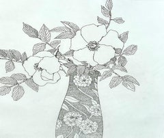 Zen Minimalist Flowers Etching American Modernist Ed Baynard Pop Art Print