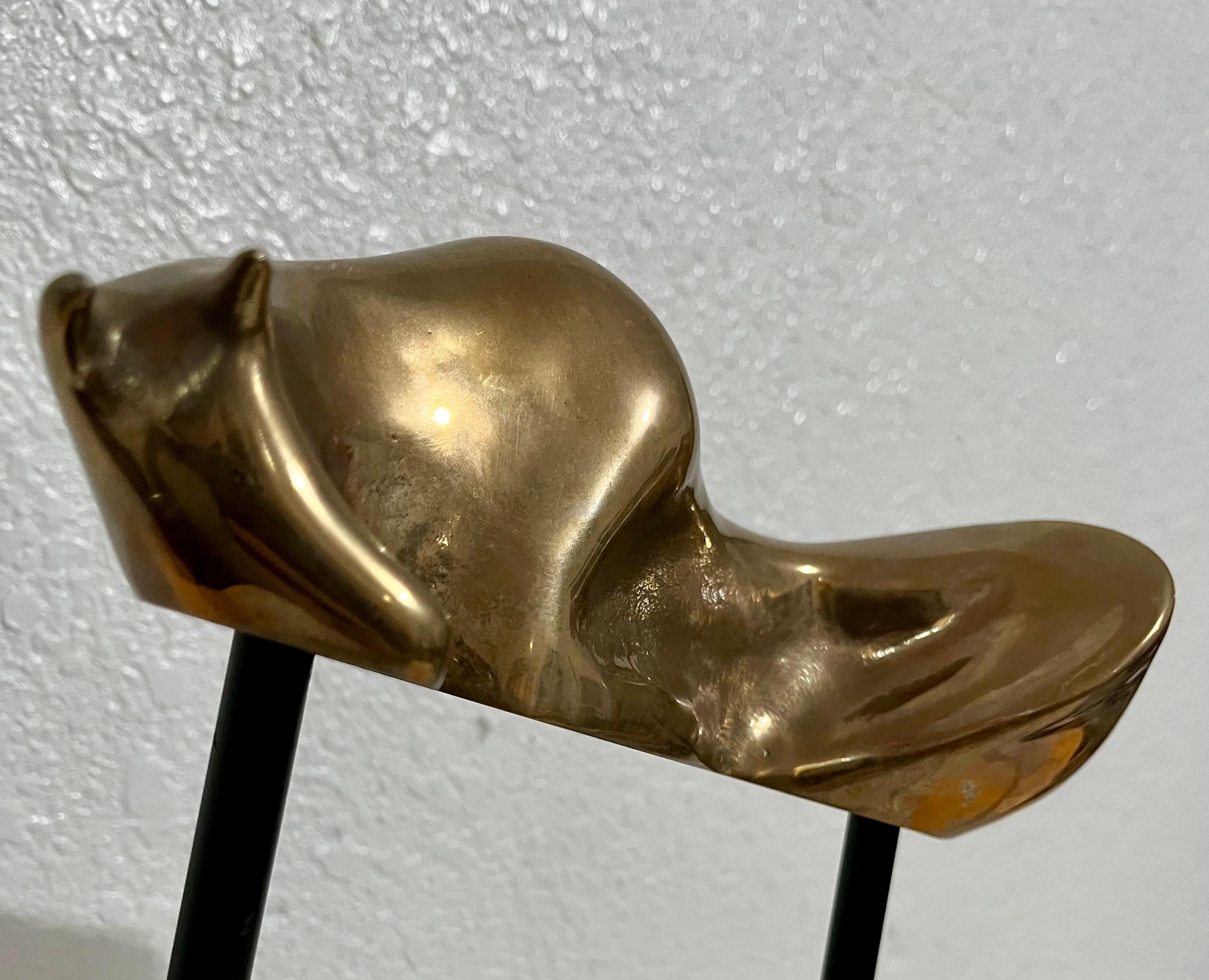 Scultura biomorfa modernista in bronzo con cavallo, supporto Colin Webster Watson Art Deco in vendita 4