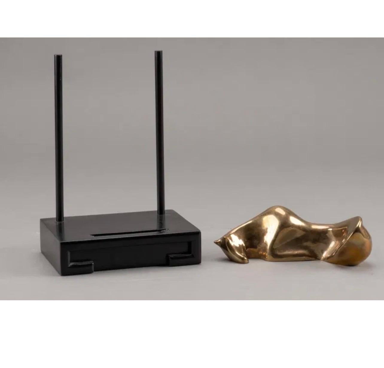 Scultura biomorfa modernista in bronzo con cavallo, supporto Colin Webster Watson Art Deco in vendita 10