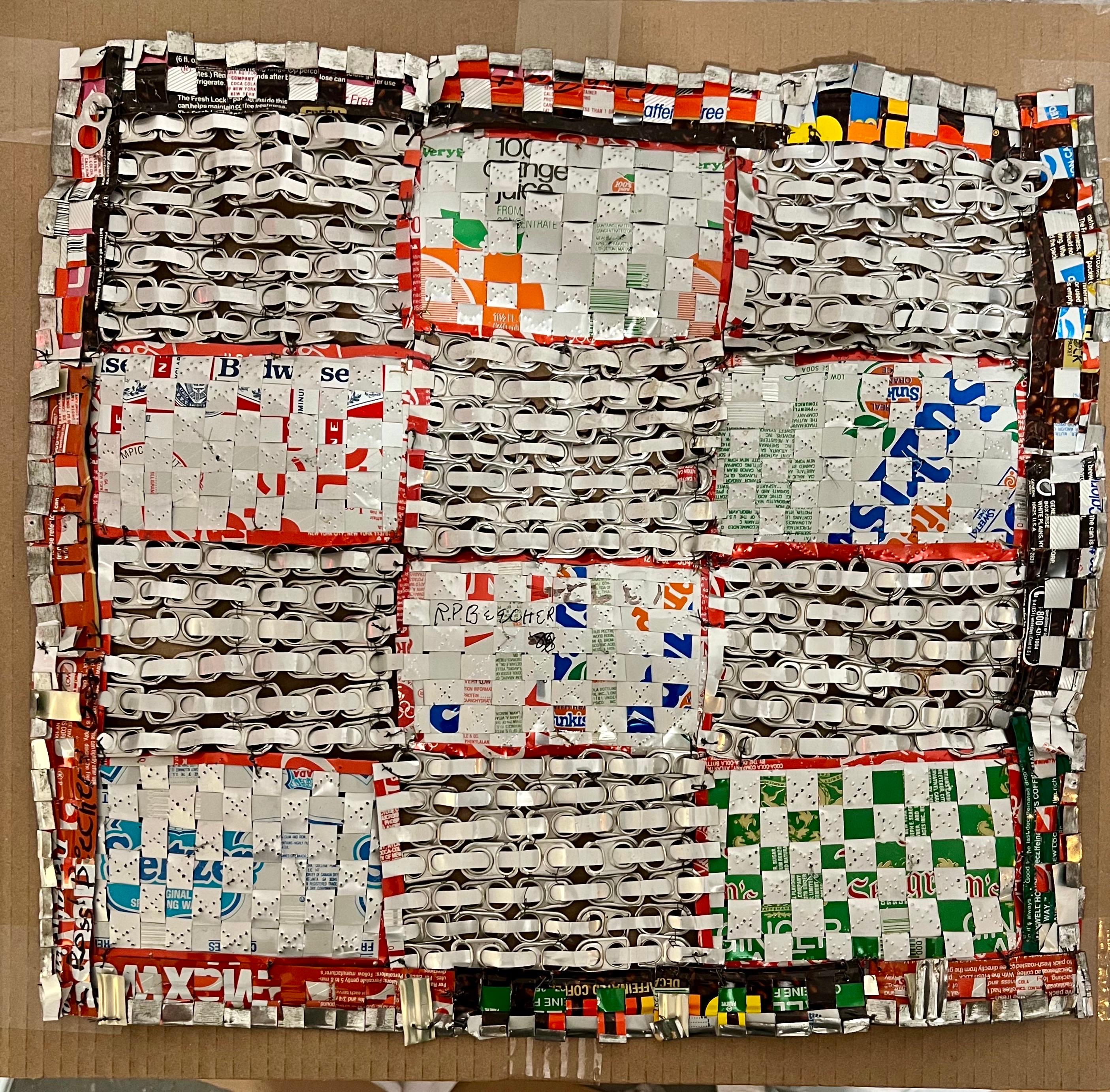 Abstract Red Blue Folk Art Americana Flag Can Tapestry Quilt Ross Palmer Beecher For Sale 18