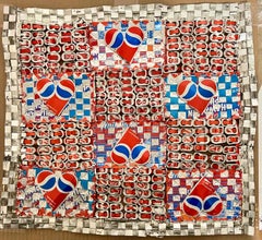 Abstract Red Blue Folk Art Americana Flag Can Tapestry Quilt Ross Palmer Beecher