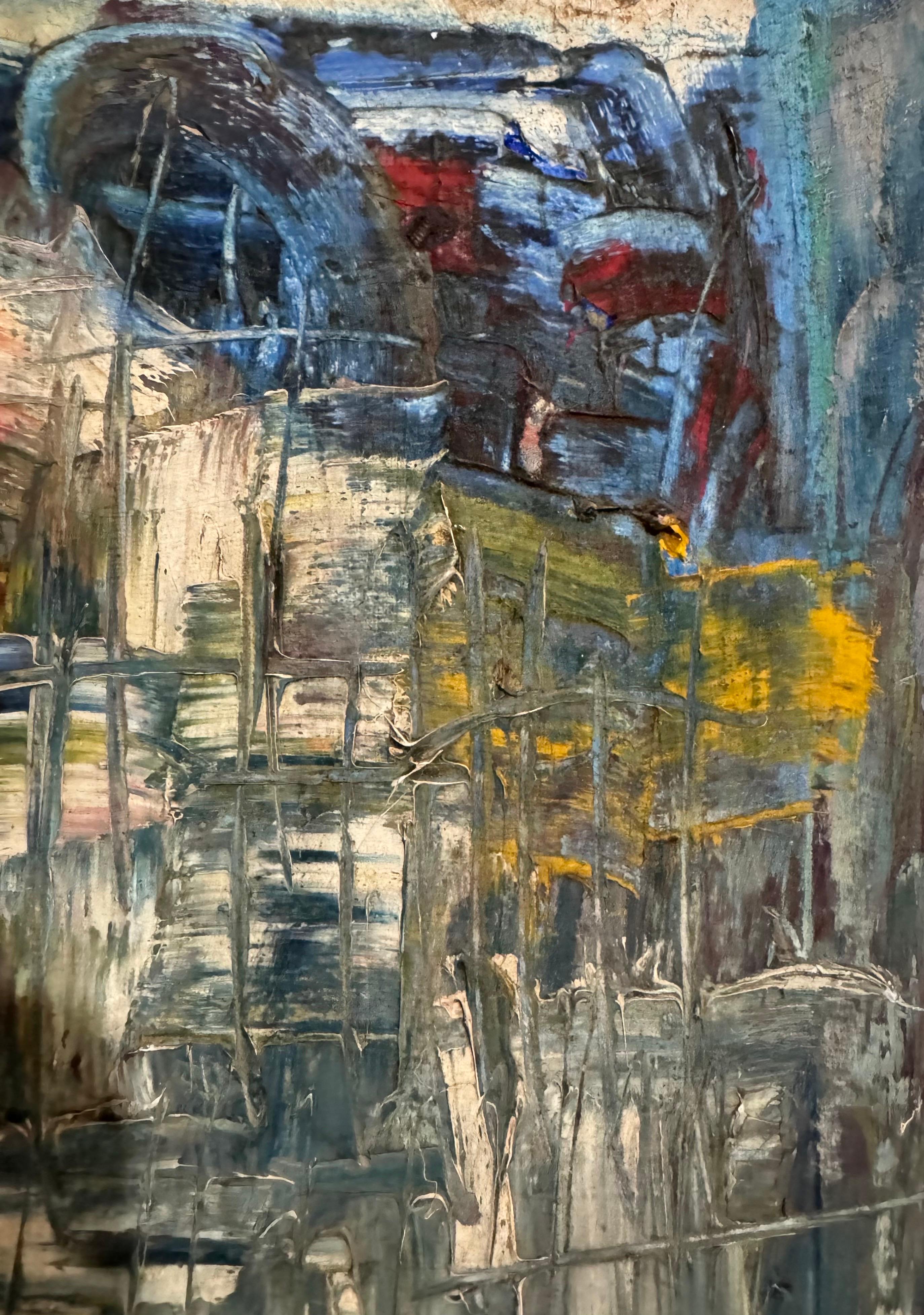 Israeli Cityscape Abstract Expressionist Oil Painting Yaacov Kuba Leibel For Sale 1