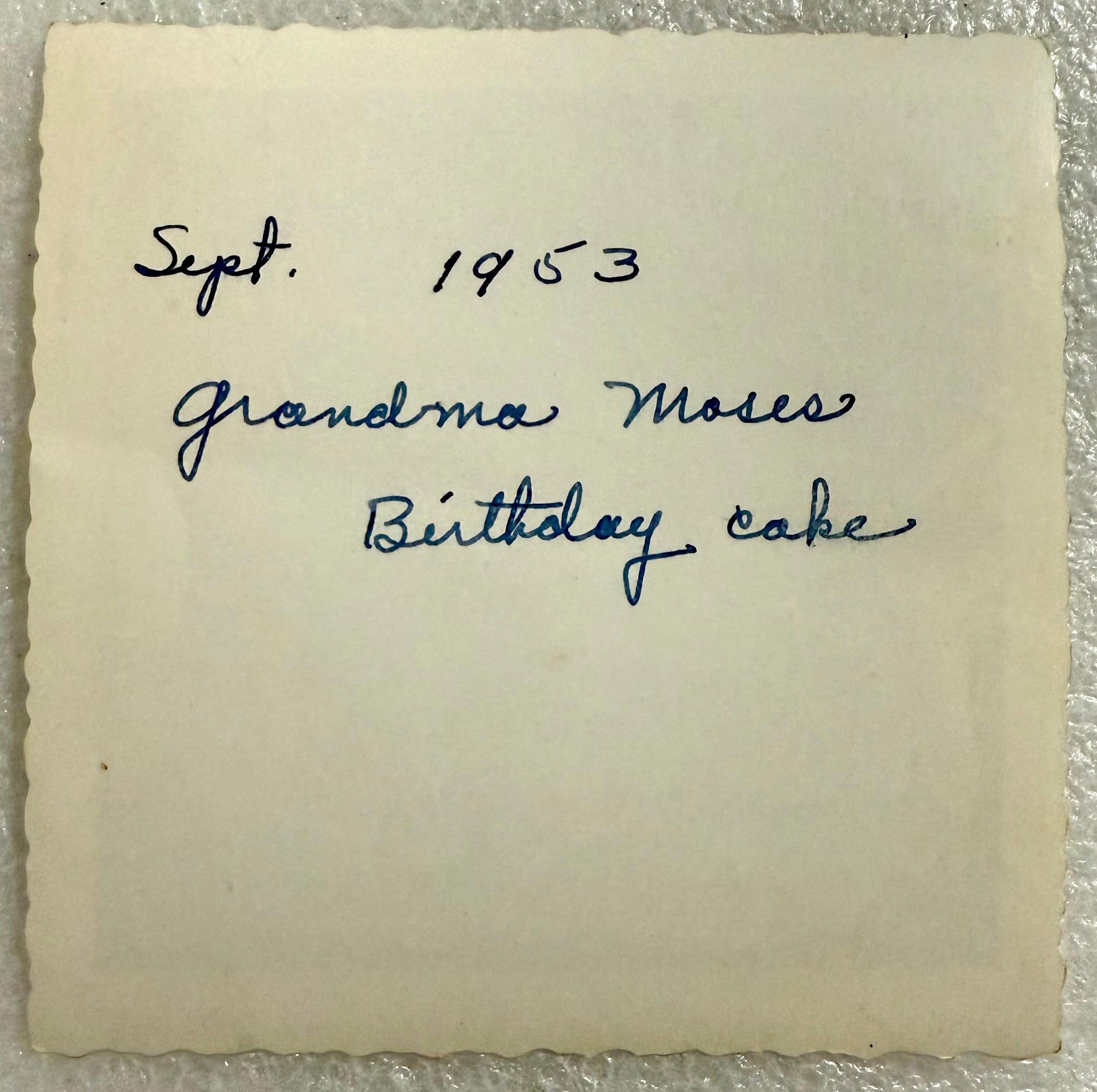 Original 1949 Painted Ceramic Tile Flowers Hand Painting Grandma Moses Folk Art For Sale 17