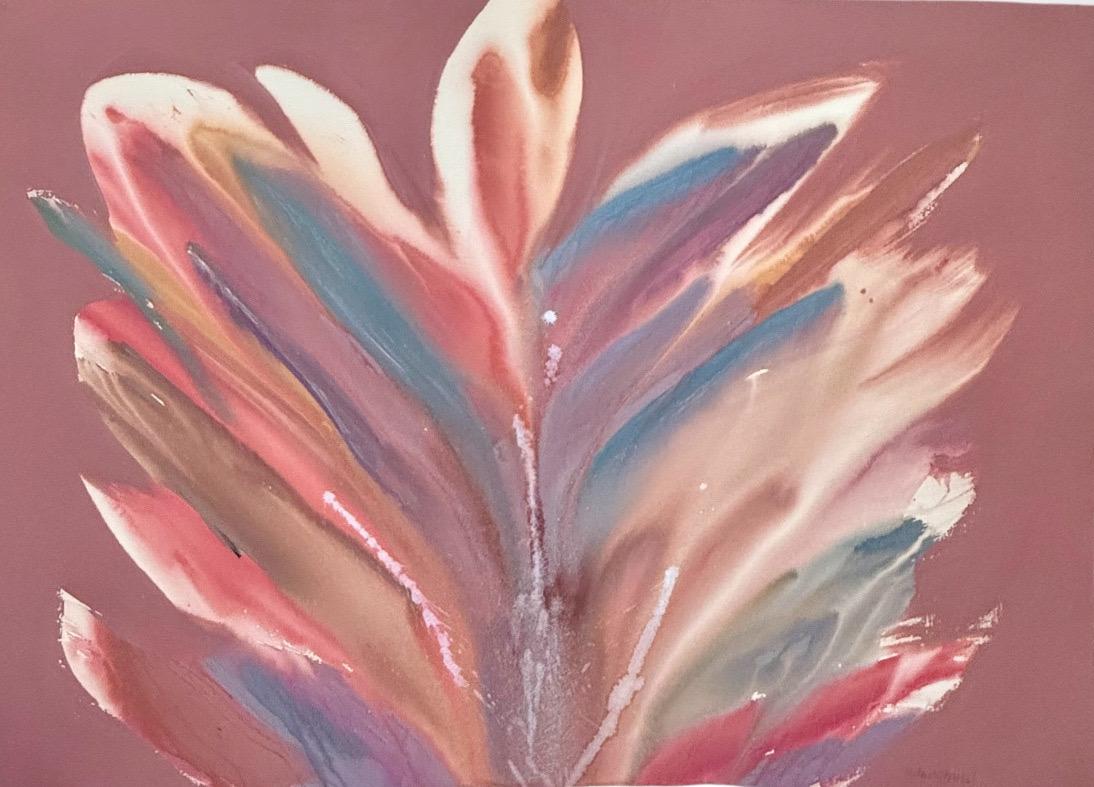 Abstract Painting Lamar Briggs - Peinture acrylique « Forme de danse d'avril », expressionniste abstraite et moderniste